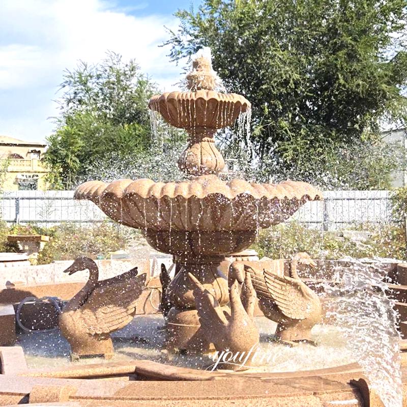 garden granite swan fountain