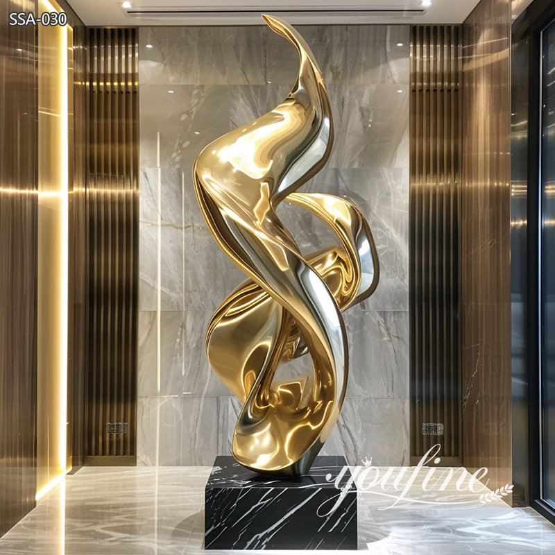 golden finish stainless steel sculpture