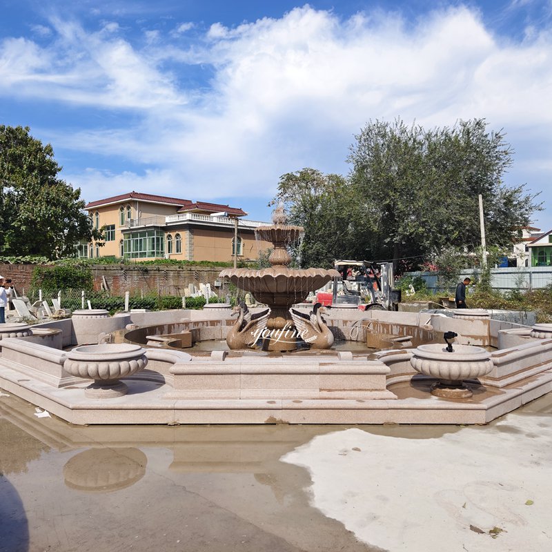 granite outdoor swan fountain