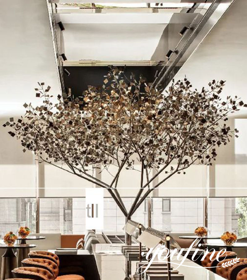 indoor decorative metal tree sculpture
