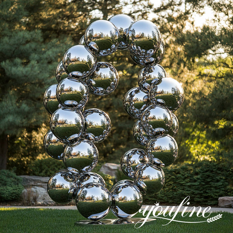 large steel spheres sculptures