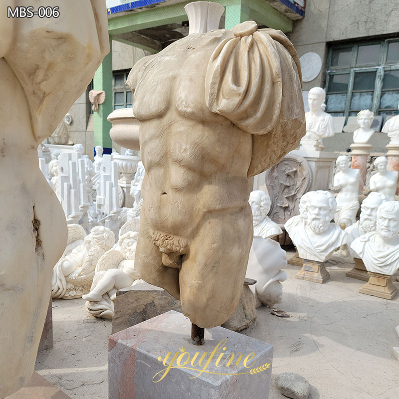 marble male nude torso statue