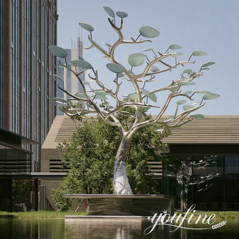 Modern Large Metal Lighted Tree Sculpture SSP-019