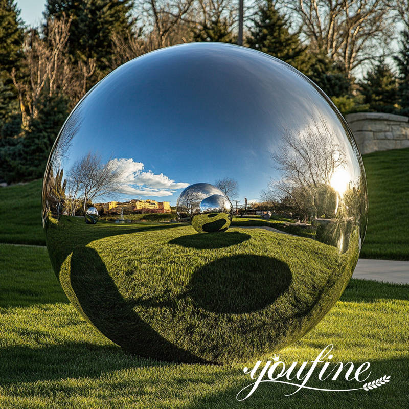 modern large steel spheres for garden