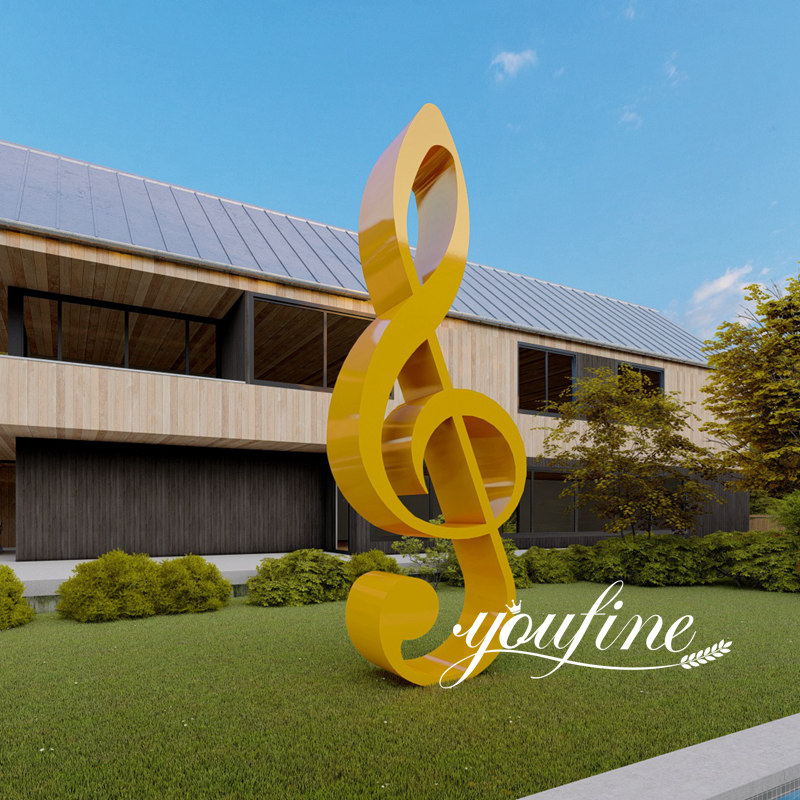 paint metal music note sculpture