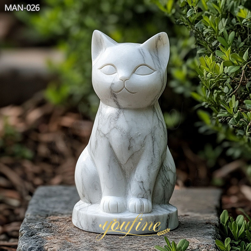white Marble Cat Sculpture