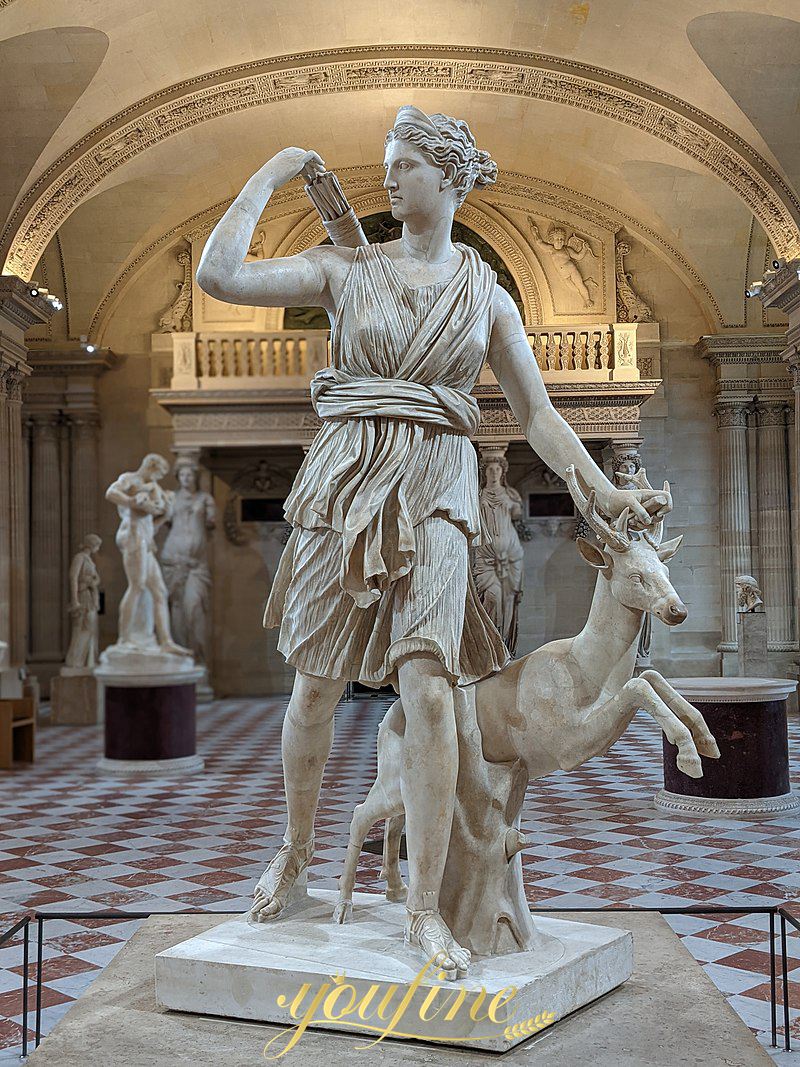 Diana the goddess of the hunt statue