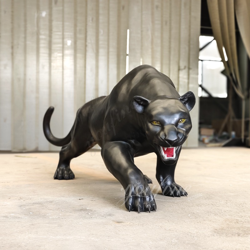 Large Bronze Black Panther Statue
