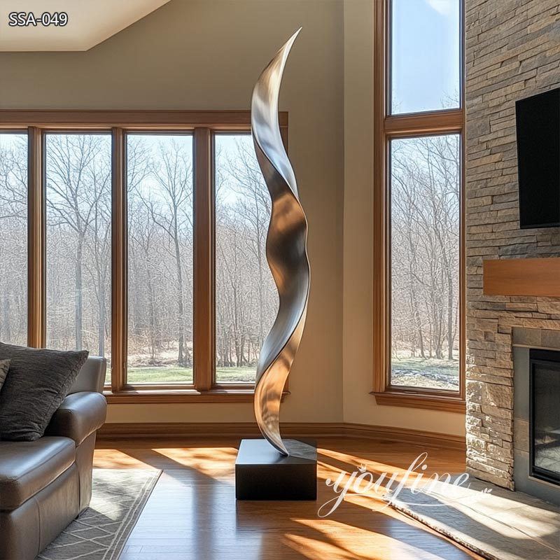 abstract metal sculpture for living room