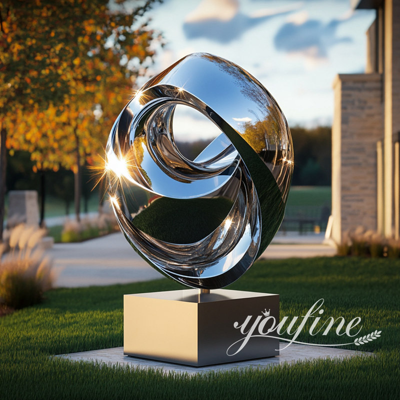 abstract stainless steel outdoor sculpture