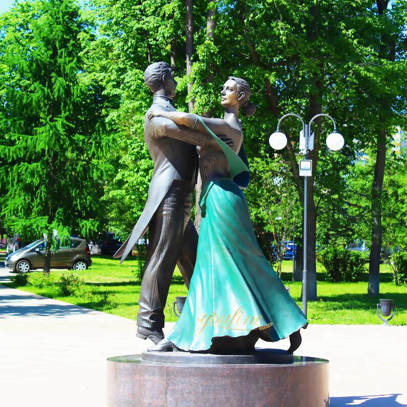 bronze dancing couple sculpture