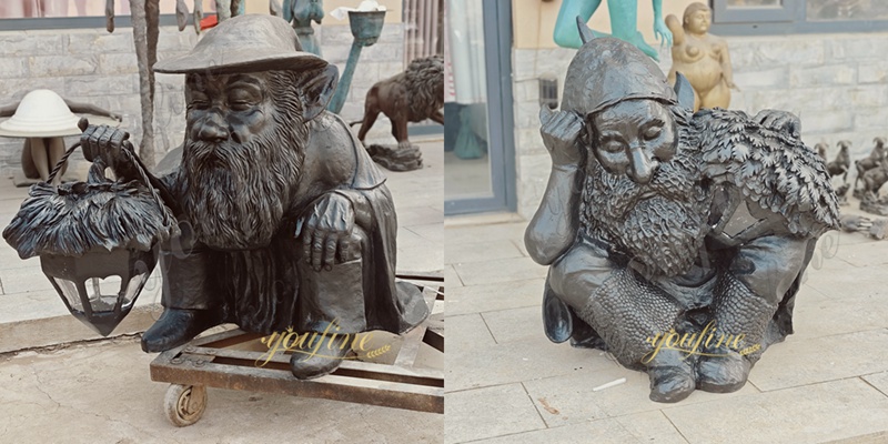 bronze dwarf sculptures