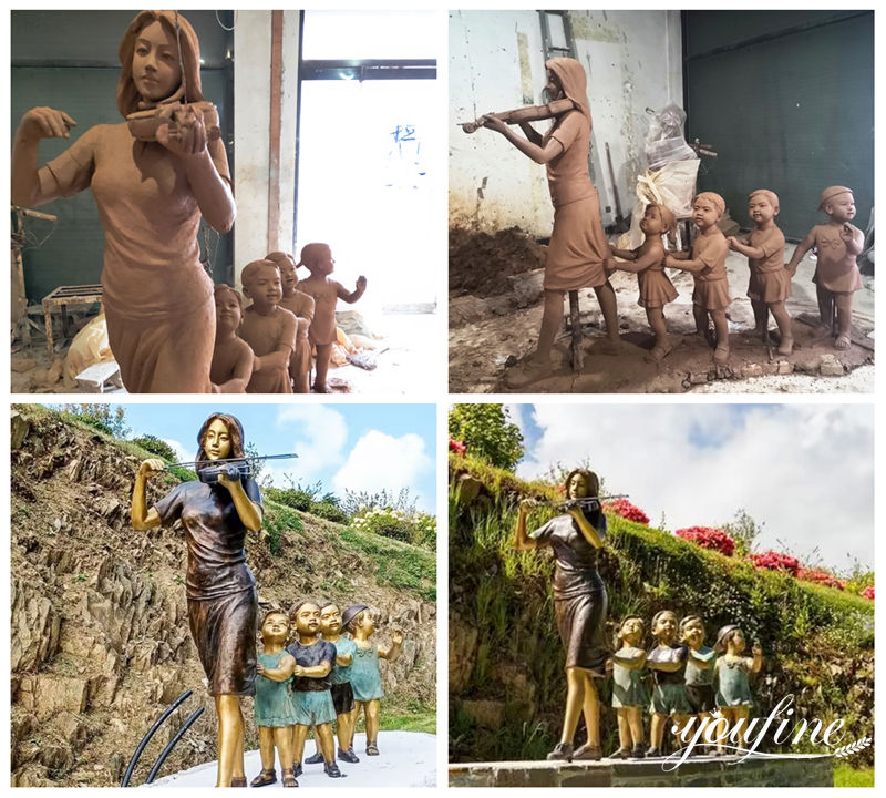 custom teacher and kids sculpture