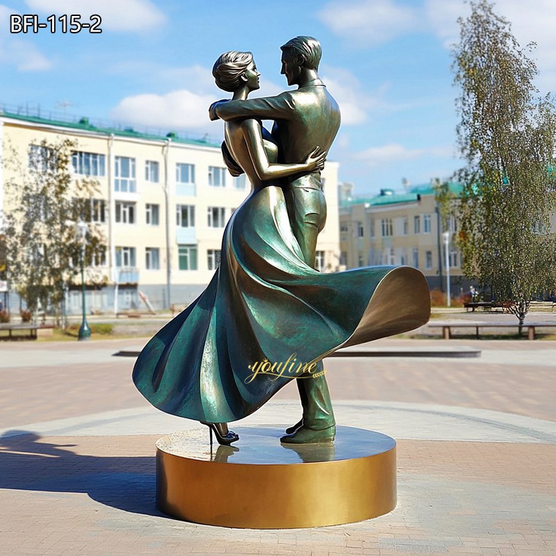 full size dancing couple garden statue