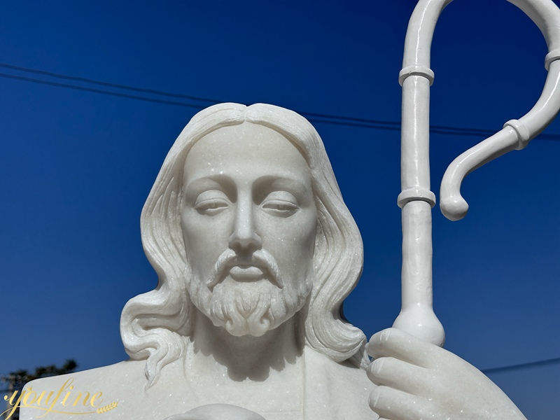 jesus the good shepherd statue details