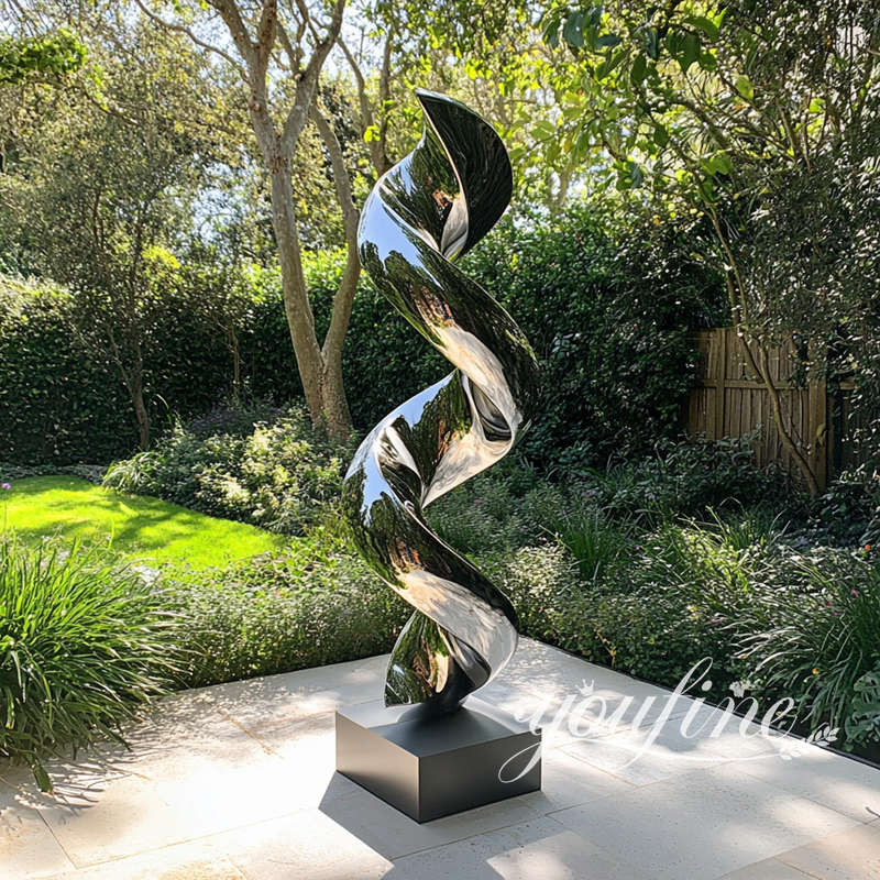 large abstract metal garden sculpture