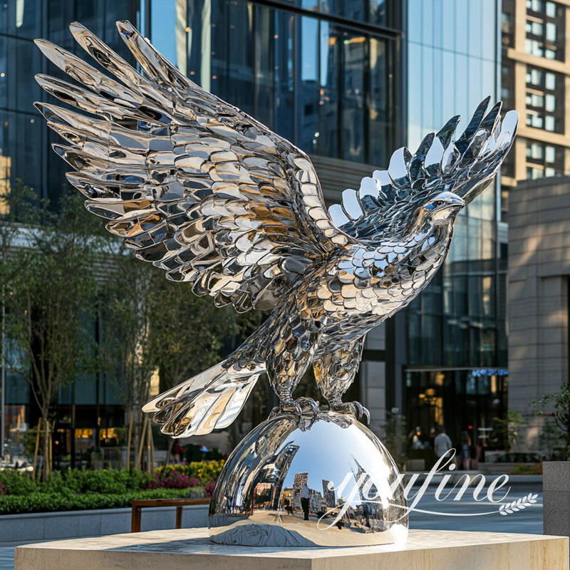 large falcon sculpture
