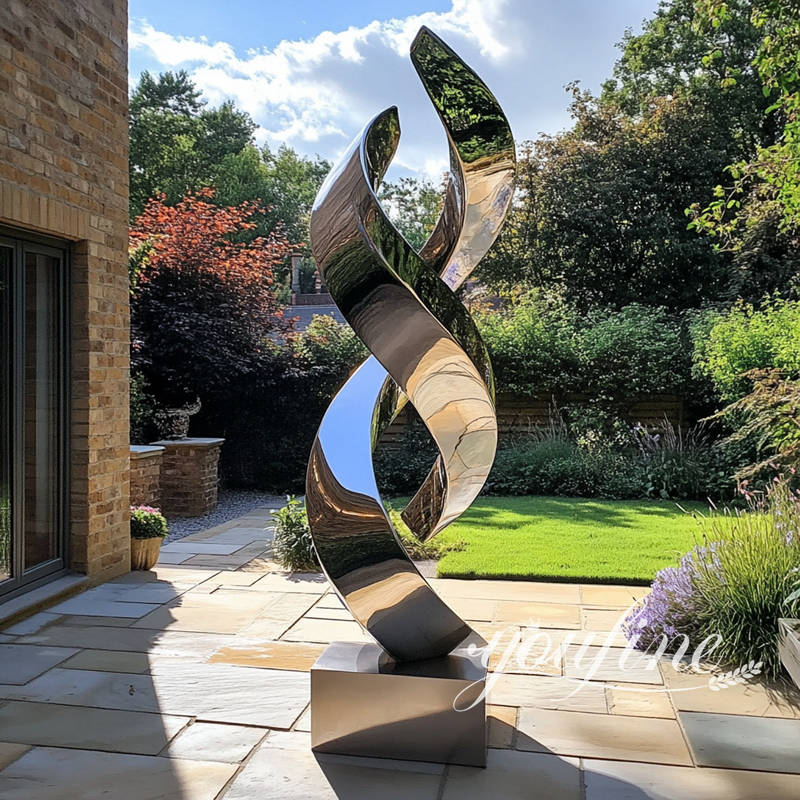 large stainless steel garden sculpture for lawn decor