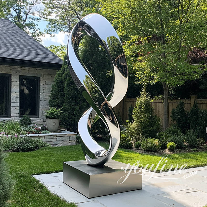 mirror polished abstract garden sculpture