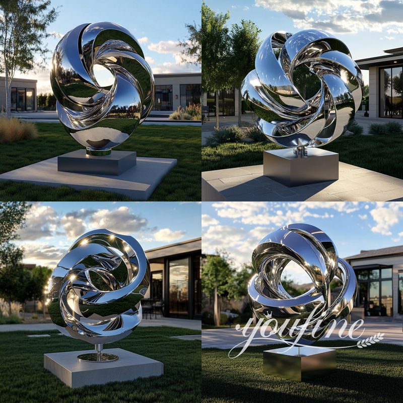 stainless steel abstract outdoor sculpture