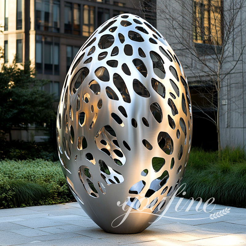 stainless steel giant egg sculpture
