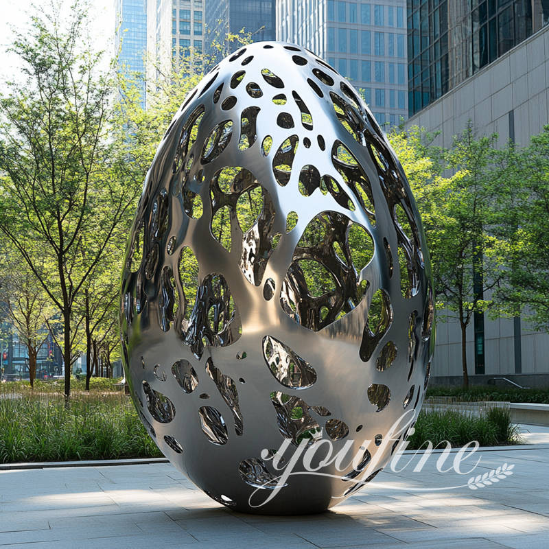 stainless steel hollow ball sculpture
