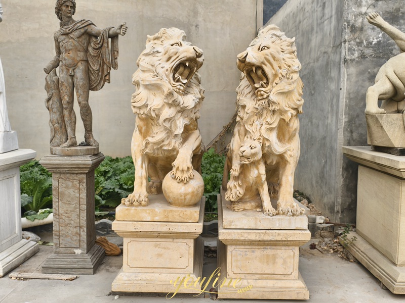Beige Marble Lion statue