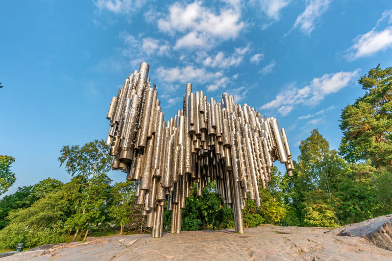 Metal Sibelius Monument sculpture