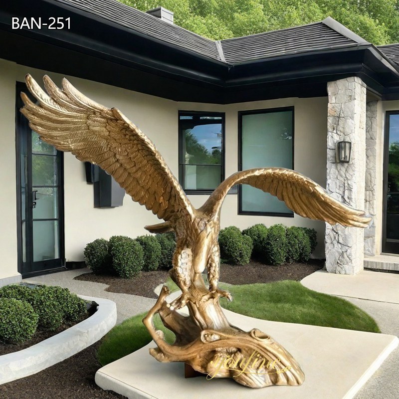 antique brass eagle sculpture