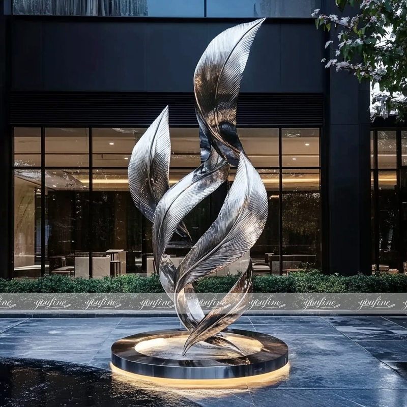 metal art feathers sculpture