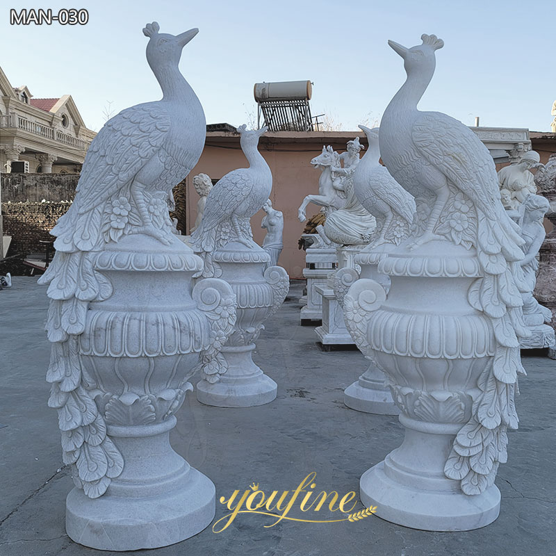 Marble Peacock Statues
