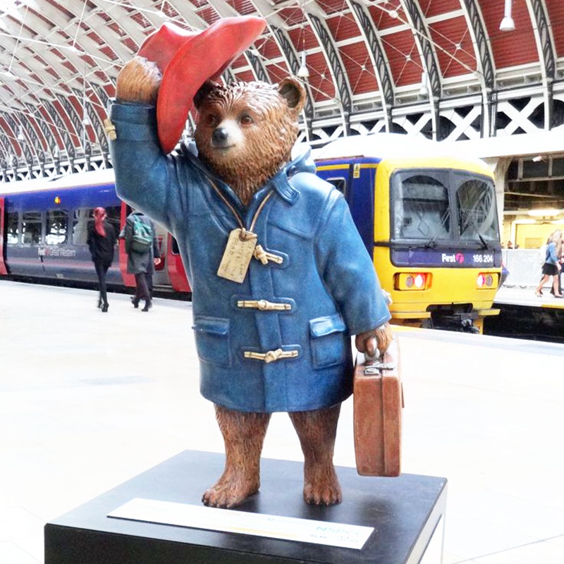 Bronze Paddington Bear Statue art