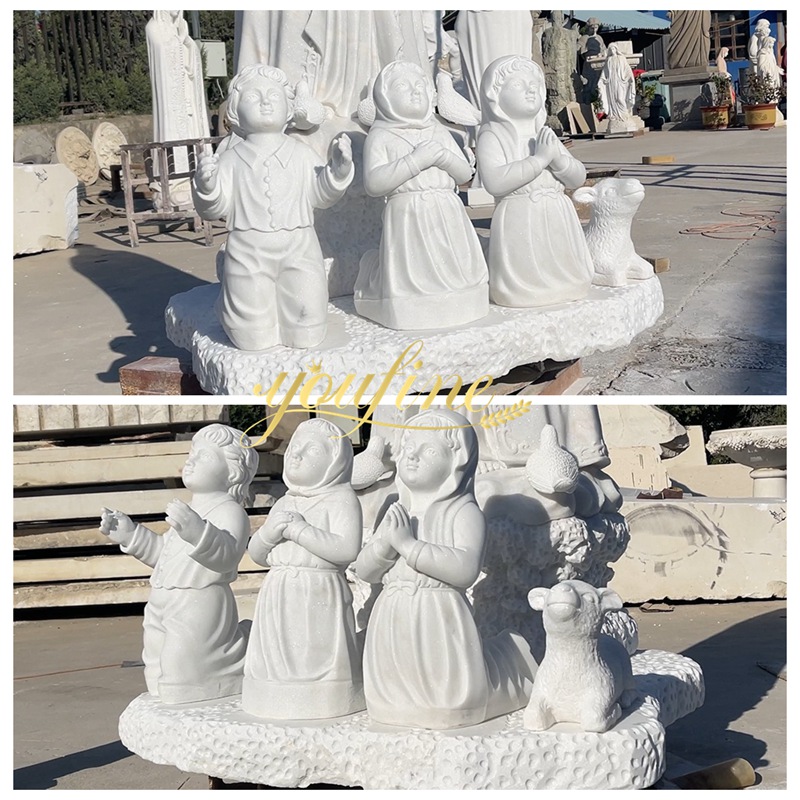 Our Lady of Fatima with Three Children Garden Statue