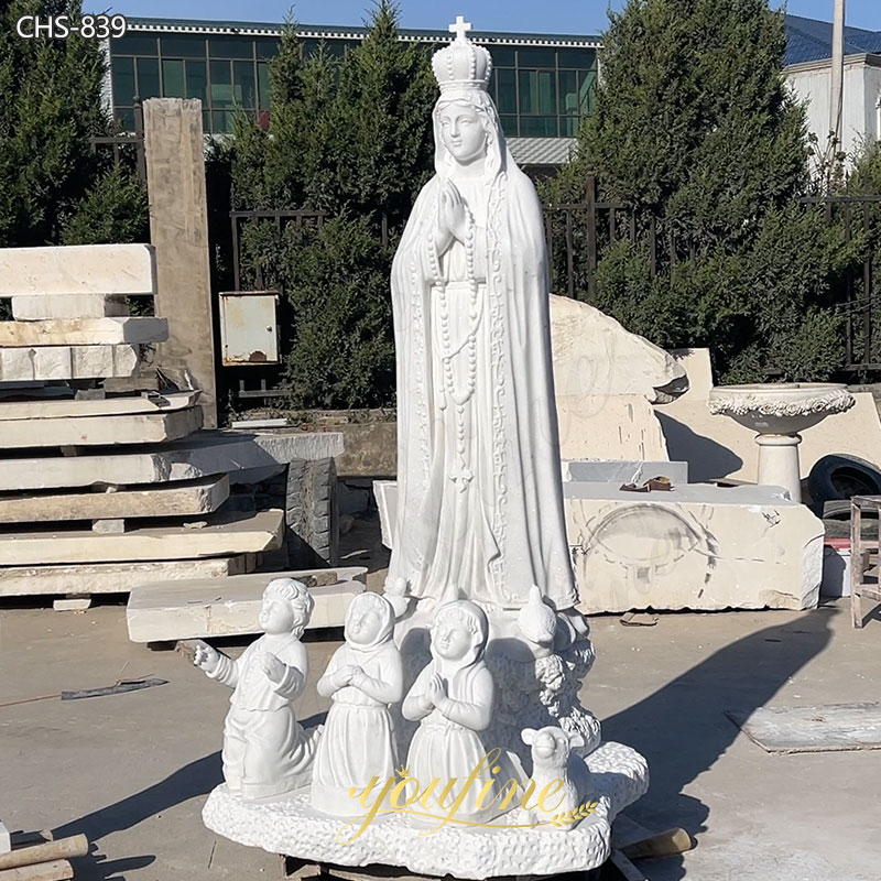 Catholic Marble Our Lady of Fatima sculpture