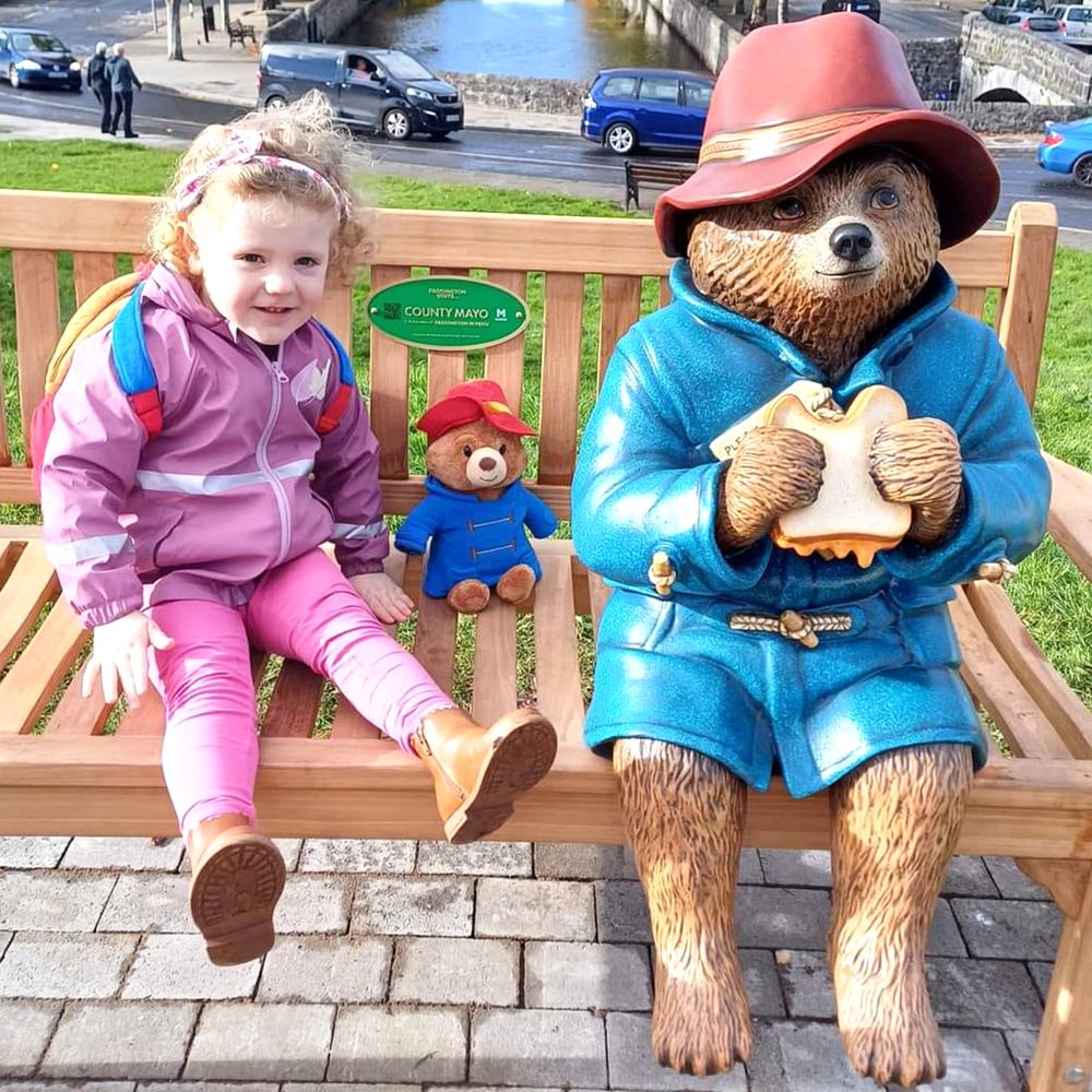 Lifesize paddington bear statue art