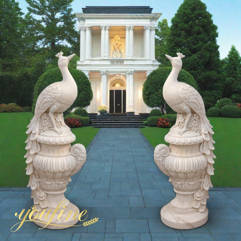 Marble Peacock Statues