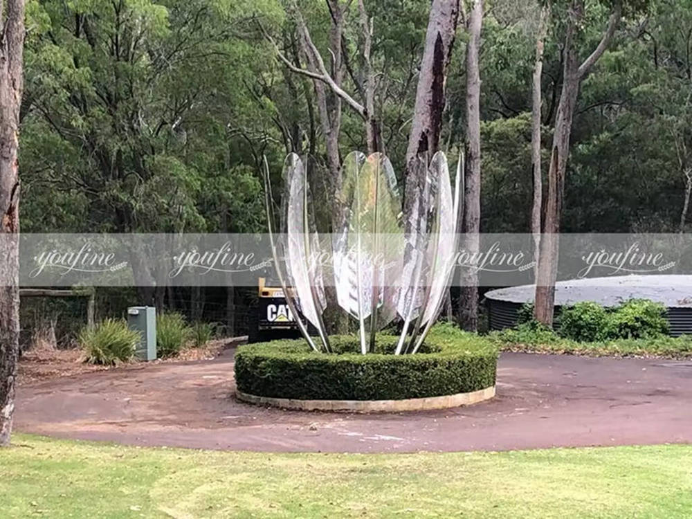 Australian customers feedback-finish installed metal feather sculpture
