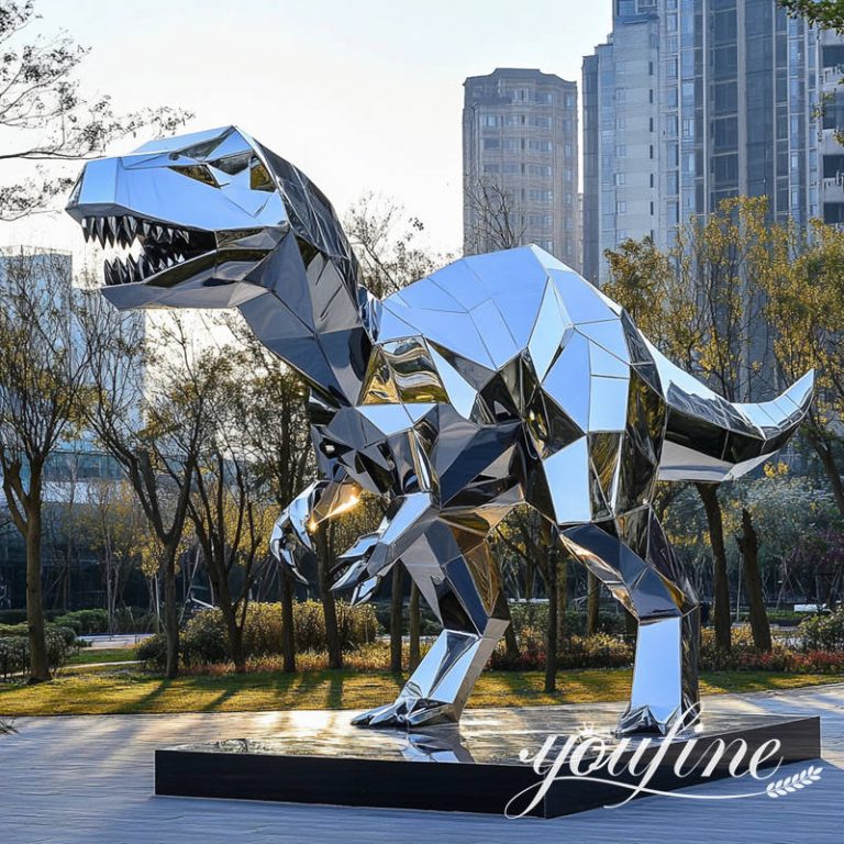 Modern Metal Dinosaur Statue for Commercial Space Decor SSD-027