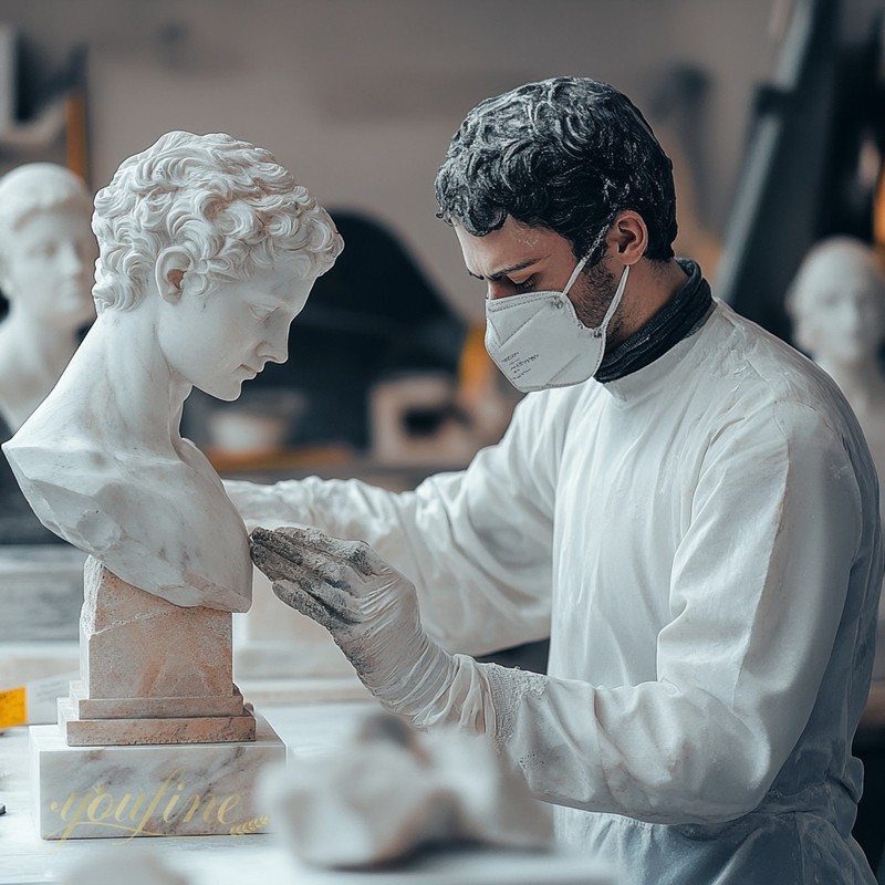 marble bust carving