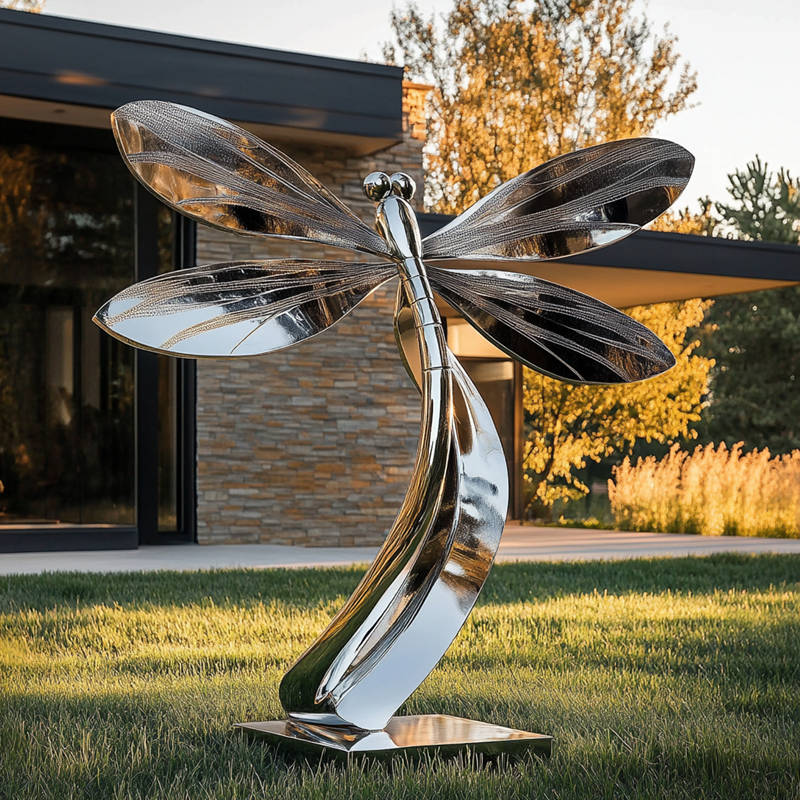 metal dragonfly sculpture