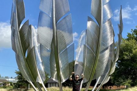 Large Metal Feather Sculpture for Park Decor CSS-451