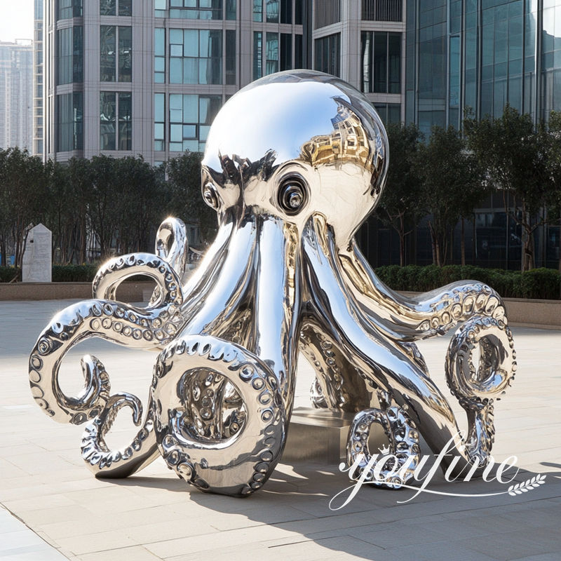 Mirror Polished Metal Octopus Sculpture SSD-049
