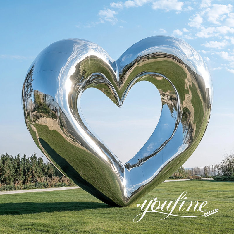 outdoor steel heart sculpture