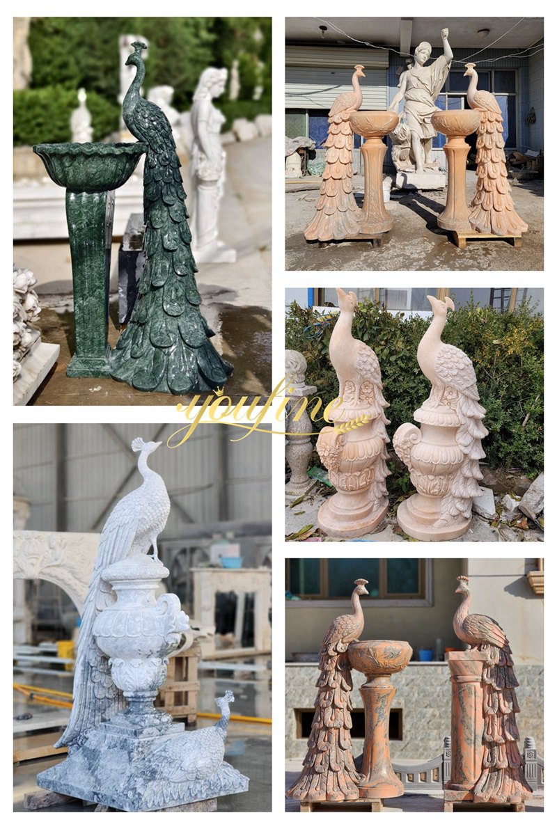 peacock statues