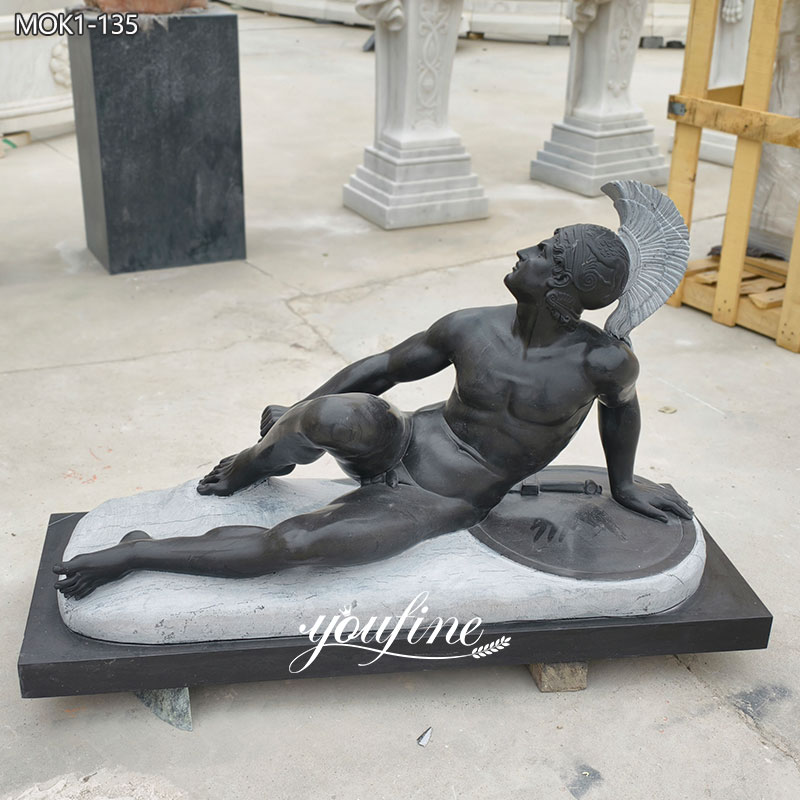 Black Marble Greek Achilles Dying Statue for sale