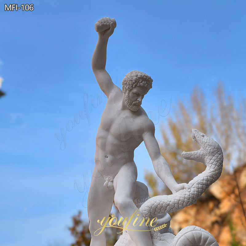 Classic Marble Hercules Fighting Snake sculpture