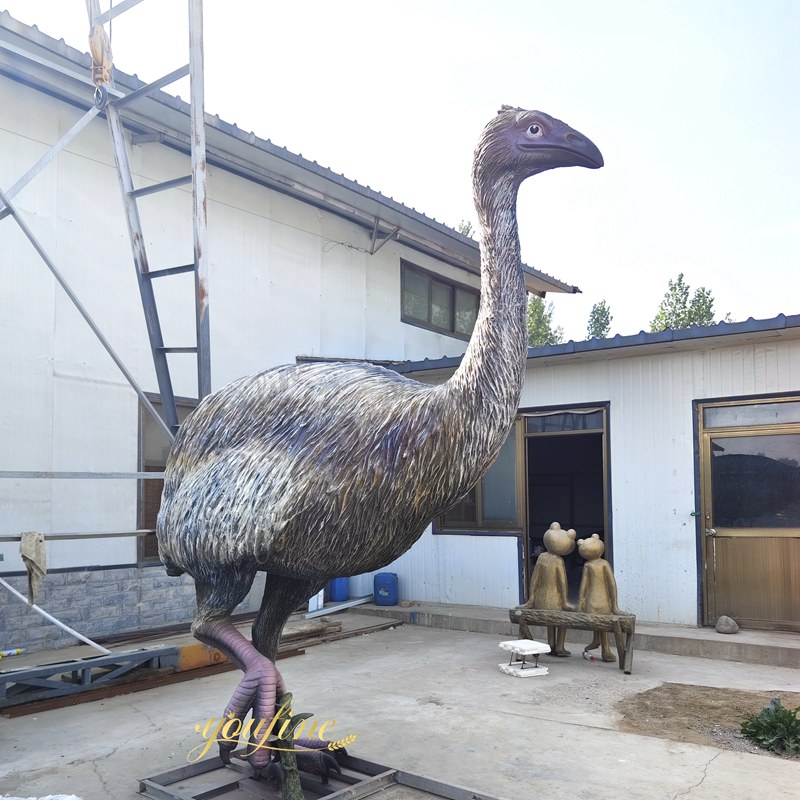 Garden bronze ostrich statue