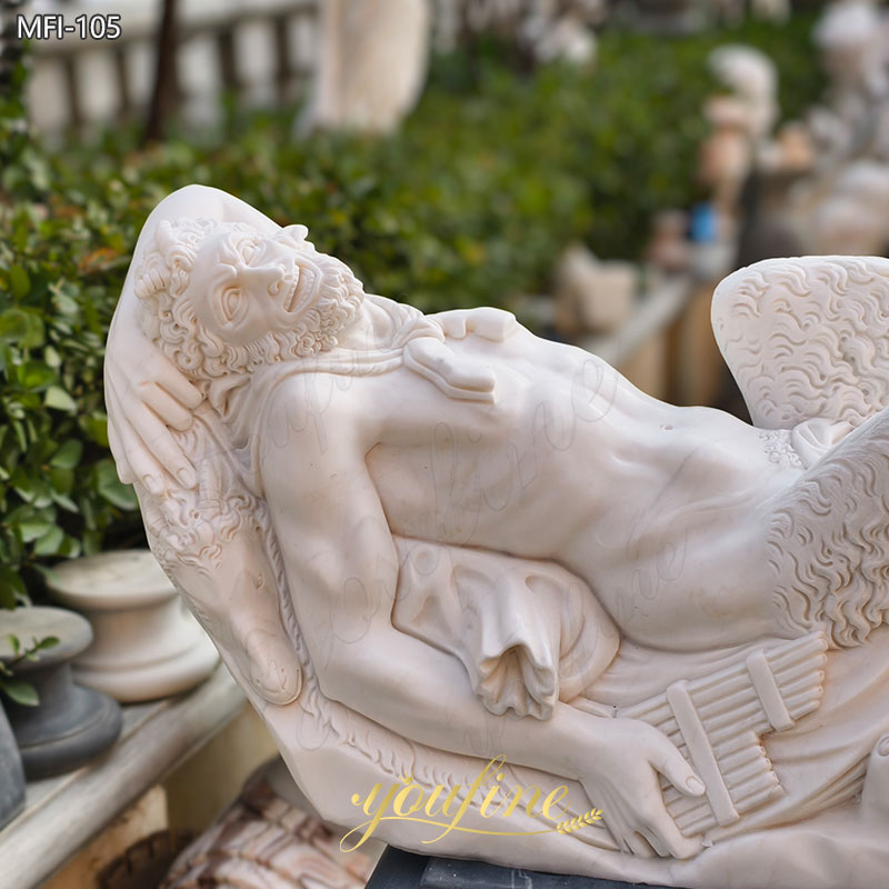 Greek Marble Pan Statue Goat Statue detail