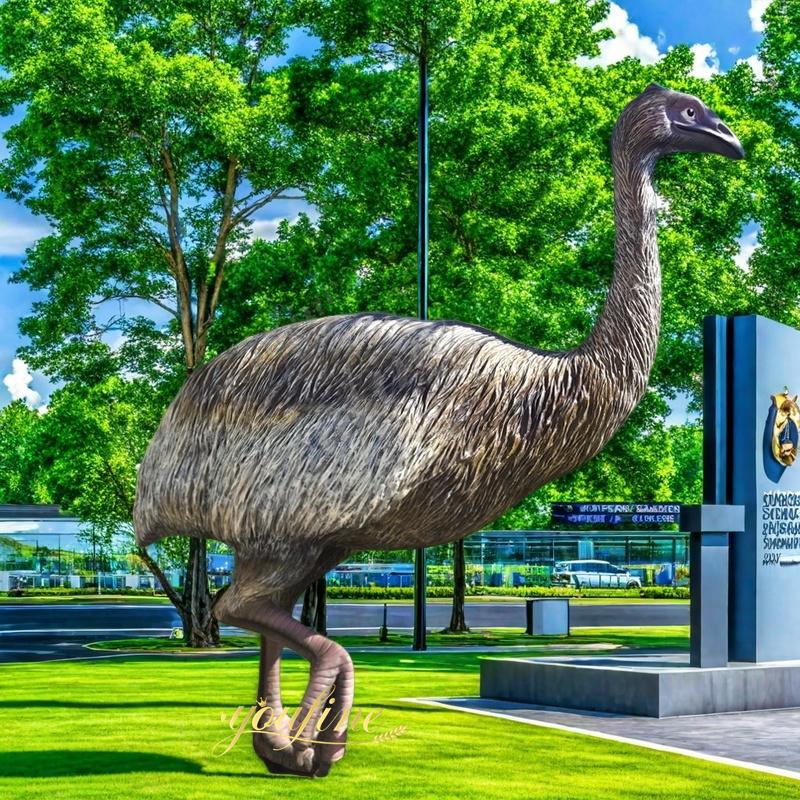 Large metal ostrich sculpture