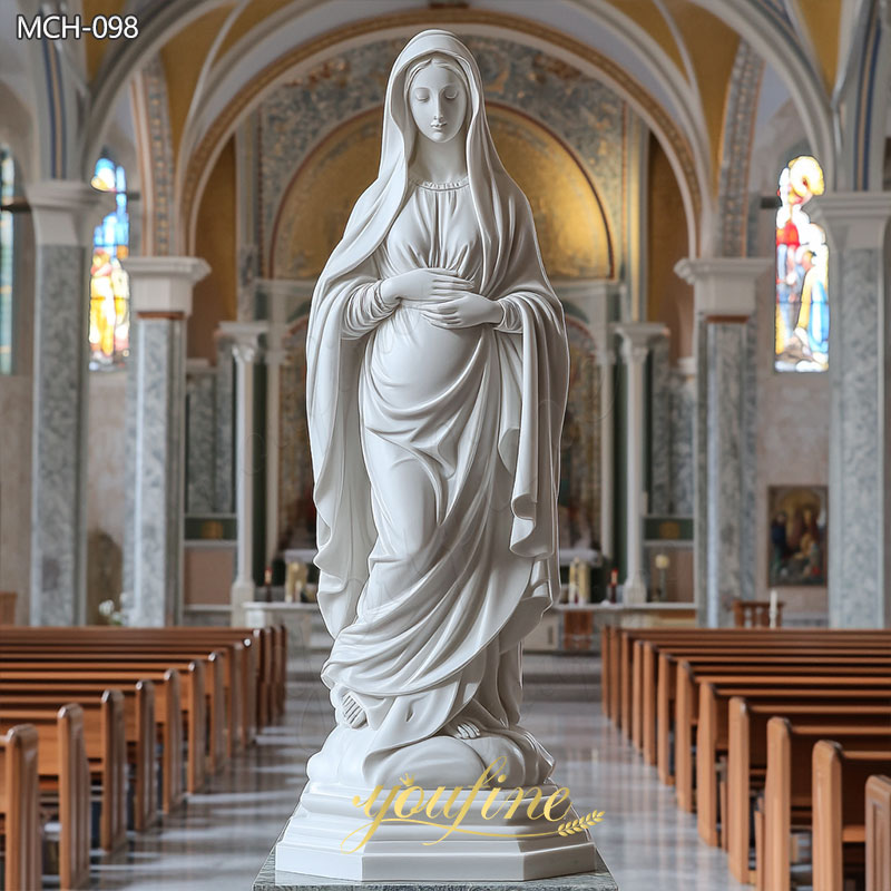 marble pregnant virgin mary statue